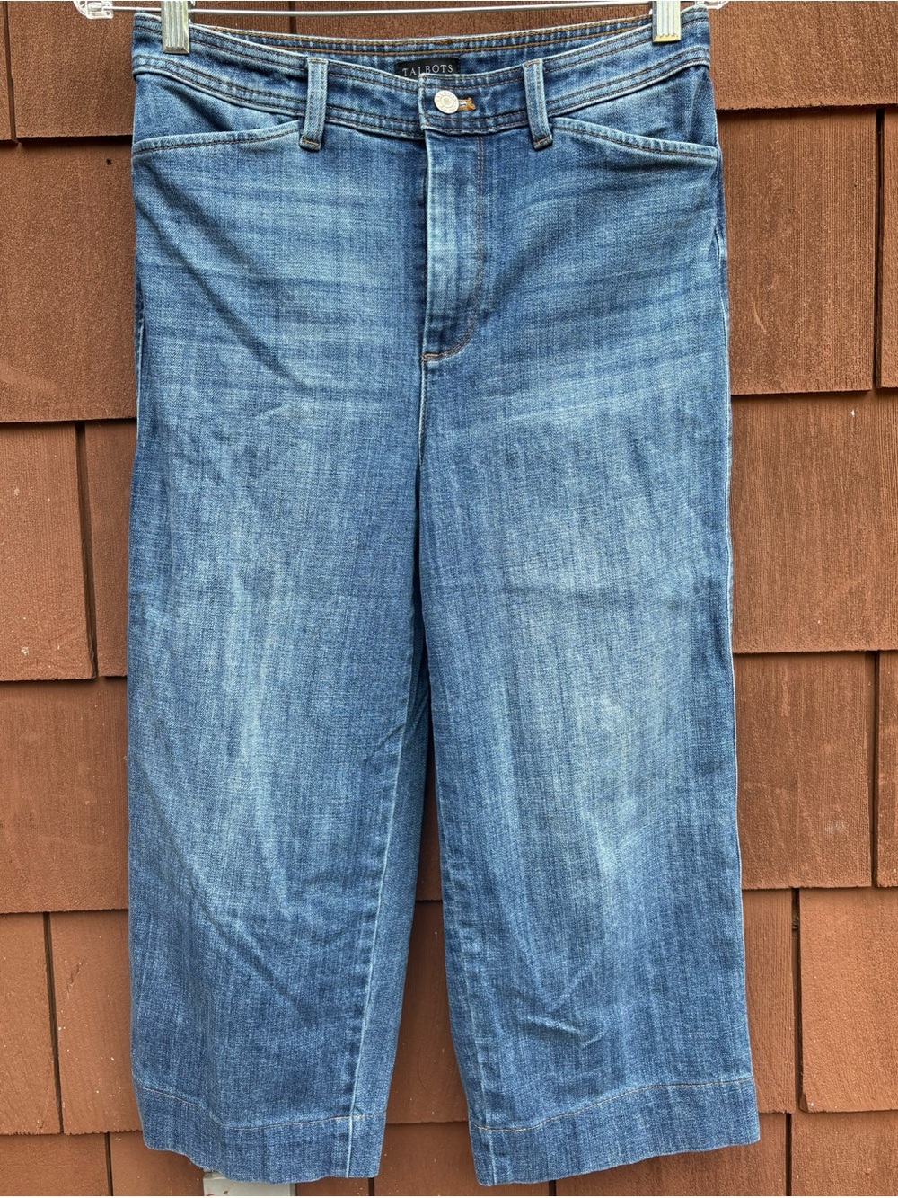 Talbots wide leg crop Blue Denim Jeans 4